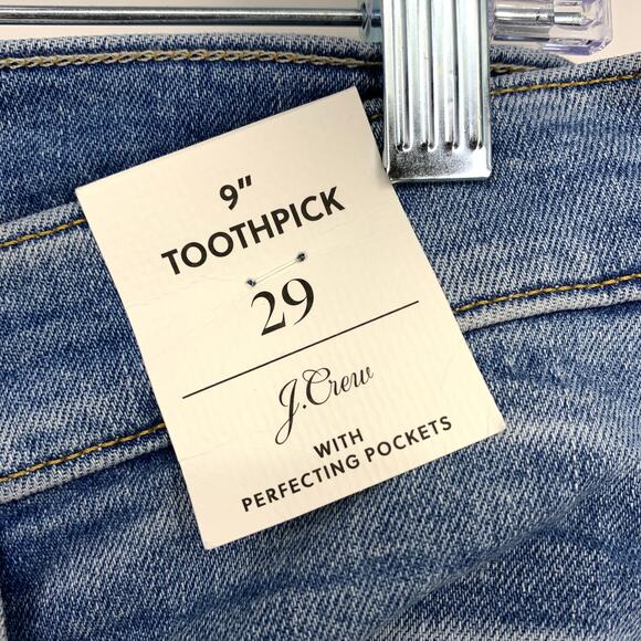 J.Crew 9" Toothpick Jeans Womens Size 29 Hamden Wash Raw Cut Hem NEW - Picture 5 of 8